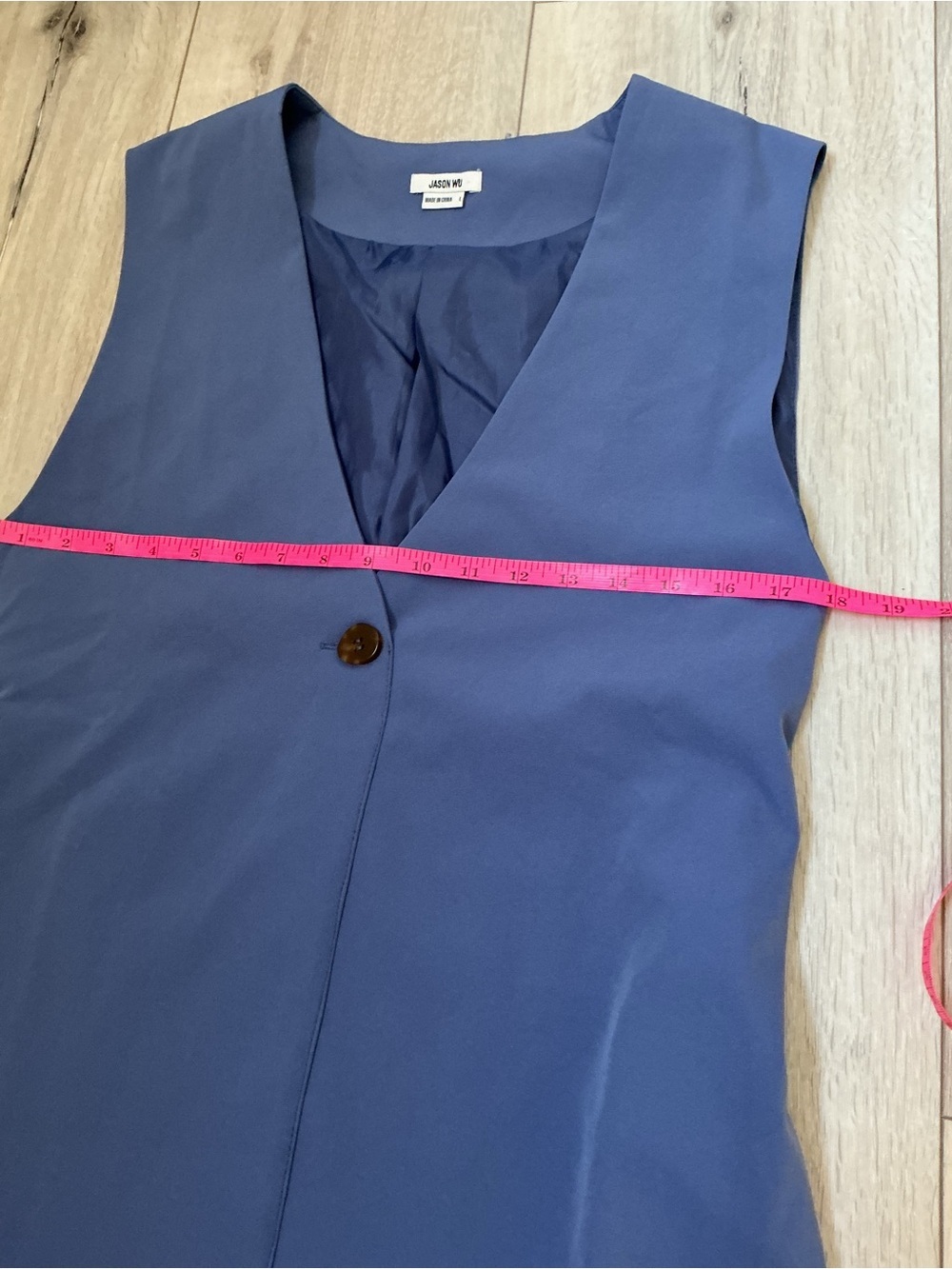 Jason Wu Blue Sleeveless V-Neck Button Front Tunic - Picture 7 of 10